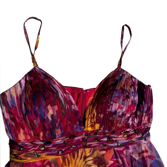 Vintage Alberto Makali 100 Silk Whimsical Fairy Y2K Beaded Jeweled Dress Size 12 - Picture 2 of 11